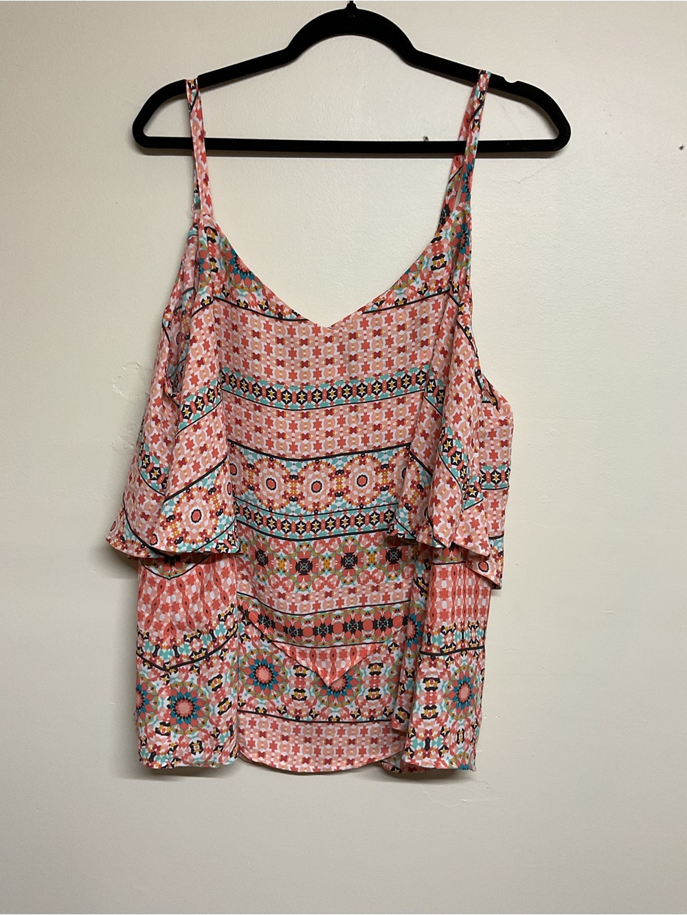 torrid Pink Geo Floral Ruffle Cami
